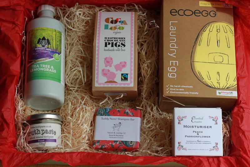 A hamper of sustainable home and body products