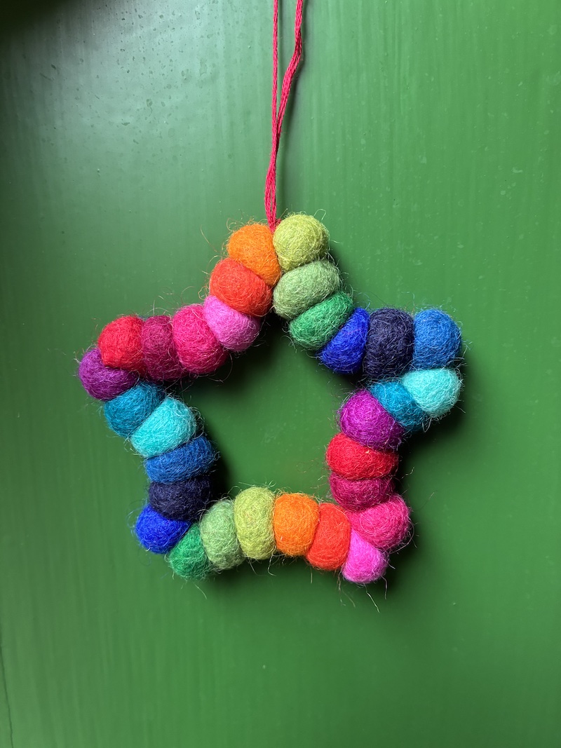 Multicolored Felt Star Decoration